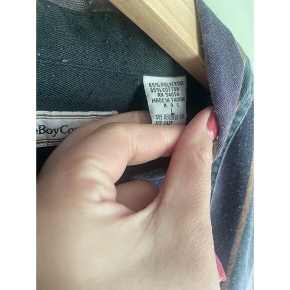 color blocked stripes two tone bugle boy button up size large 90's hipster dad - Picture 4 of 10